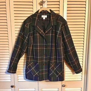 CJ Banks Jacket * Button Cuff * Poly/Wool * Lined * Med Wt * 1X (18W) * Dk Gray